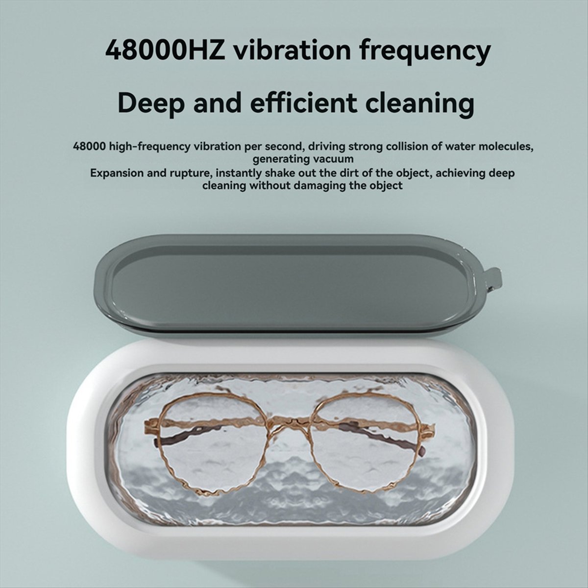 Ultrasonic Jewelry Cleaner Digital Timer - A77K 超音波ジュエリークリーナー、12オンス、デジタルタイマー付き、ポータブルジュエリークリーナー超音波洗浄機、眼鏡用、米国プラグ