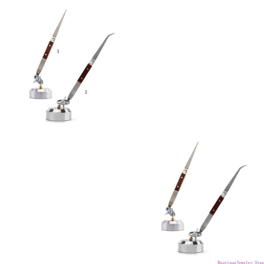 Third Hand Soldering Tweezers Base - E1PE クロスロックはんだピンセット 360 度回転可能なベースサードハンドピンセット DIY ジュエリー