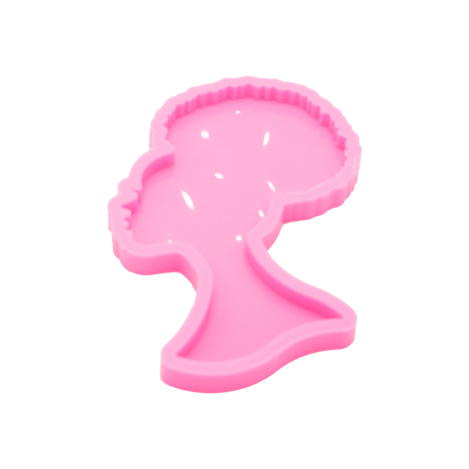 Casting Mold Jewelry Silicone Rubber - 光沢のある3.54インチのアフロヘアの女の子/男の子の頭の形をしたシリコンコースター型、エポキシ樹脂型、家の装飾、ジュエリー工芸、鋳造型