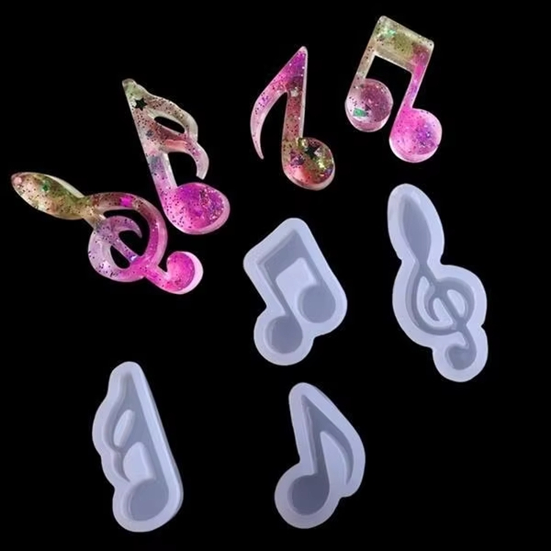 Casting Mold Jewelry Silicone Rubber - 4 個のシリコーン樹脂モールド DIY エポキシ樹脂工芸品ジュエリー作成アクセサリーツールネックレスペンダント鋳造金型