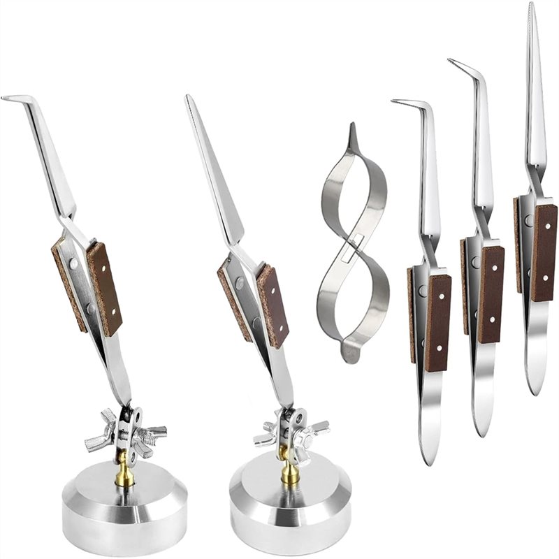 Third Hand Soldering Tweezers Base - AT63-はんだ付けピンセット（ベースフィギュア付き）、ベースフィギュア8型クランプ、クロスロック、サードハンド、360度回転