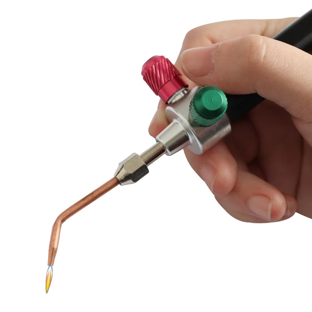 Jewelry Soldering Torch Mini Butane - ミニブタントーチ溶接ガン、ジュエリーはんだ付け用溶接チップ5本付き、酸素アセチレン精密作業ツール