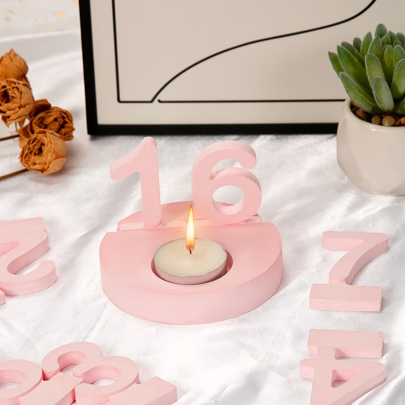 Casting Mold Jewelry Silicone Rubber - 誕生日キャンドル数字型、シリコンキャンドルホルダー型セット、DIY数字0-9キャンドルスティック用、ジュエリー鋳造、クラフトワックス用