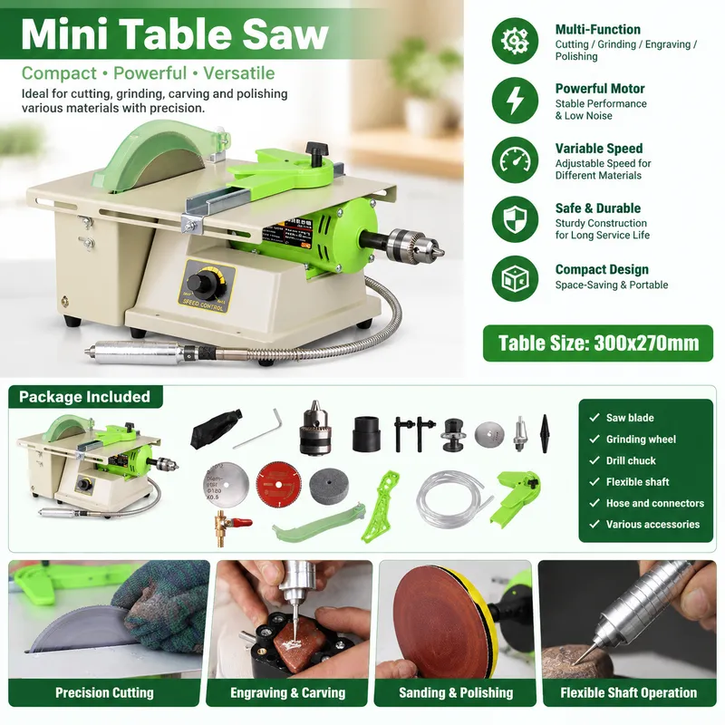 Bench Buffer Jewelry Polishing Machine - 220V 1380W 多機能ジュエリー研磨機、宝石、ビーズ、金属工芸用の研磨・研削・旋盤加工機、工作台用工具。