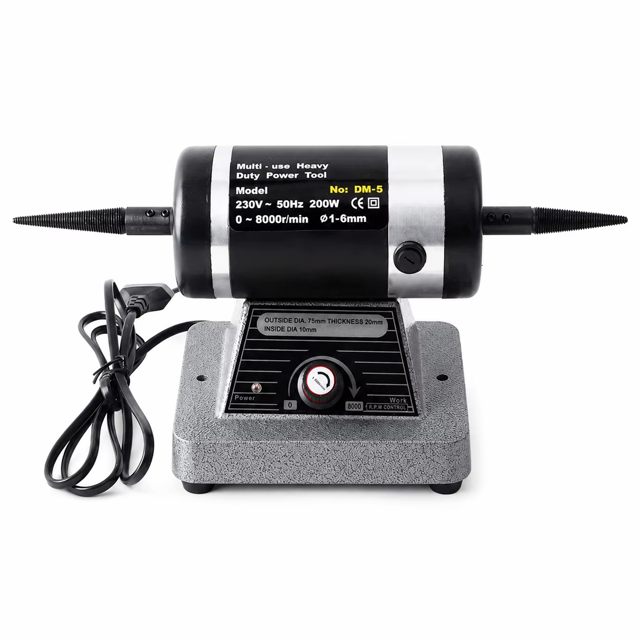 Bench Buffer Jewelry Polishing Machine - 電動ダブルヘッドジュエリー研磨機 200W ベンチバッファー 布ホイール付き 金銀鏡面研磨用