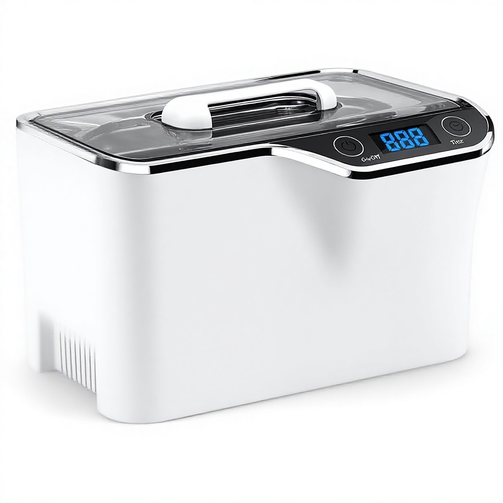 Ultrasonic Jewelry Cleaner Digital Timer - プロ仕様の45kHz超音波ジュエリークリーナー。20オンス（600ml）の容量。デジタルタイマー付き。時計、指輪、コイン、入れ歯の洗浄に最適。