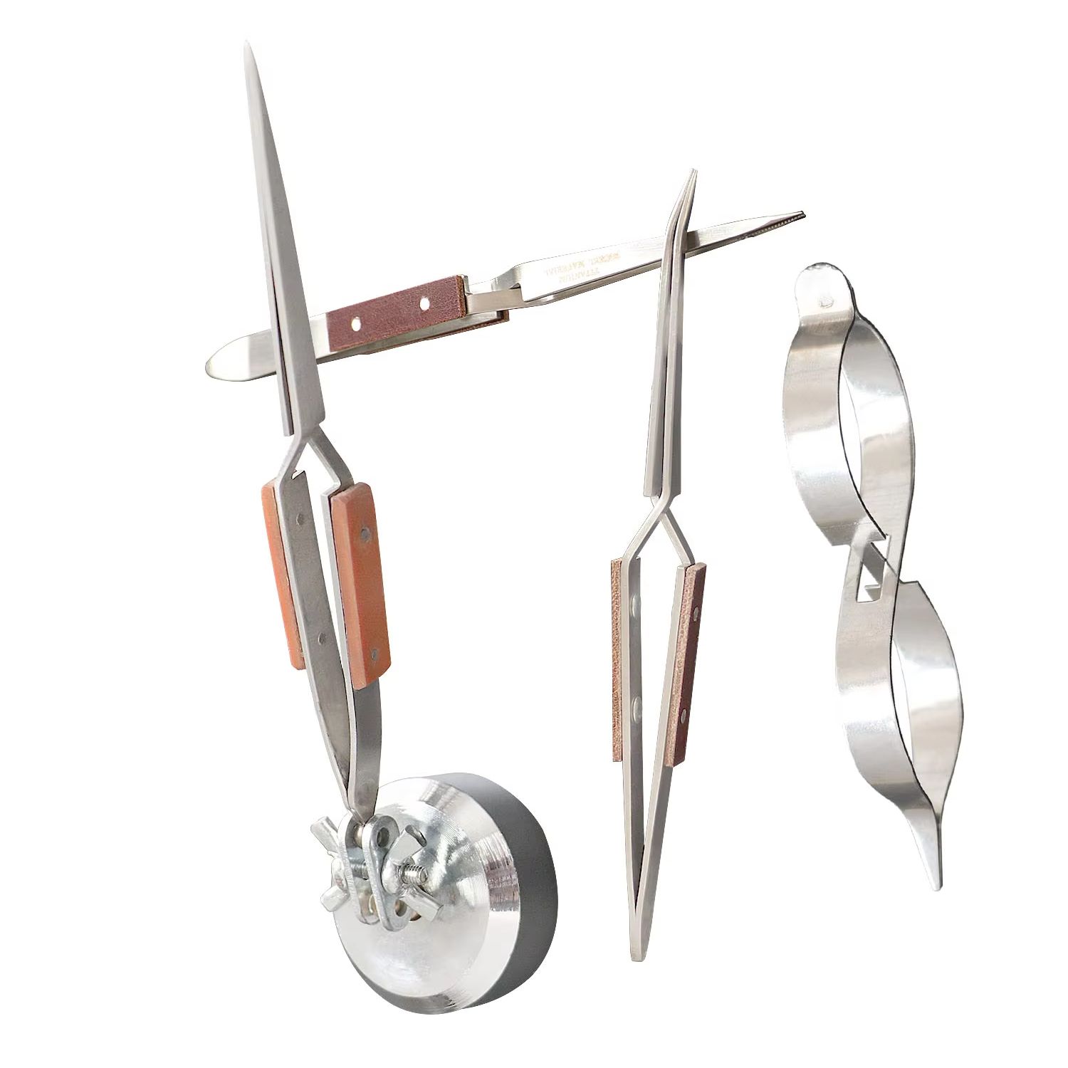 Third Hand Soldering Tweezers Base - はんだ付け、修理、手作りジュエリー製作に最適な、クロスロック式ピンセットと回転台を備えたジュエリー用「第三の手」ツール。