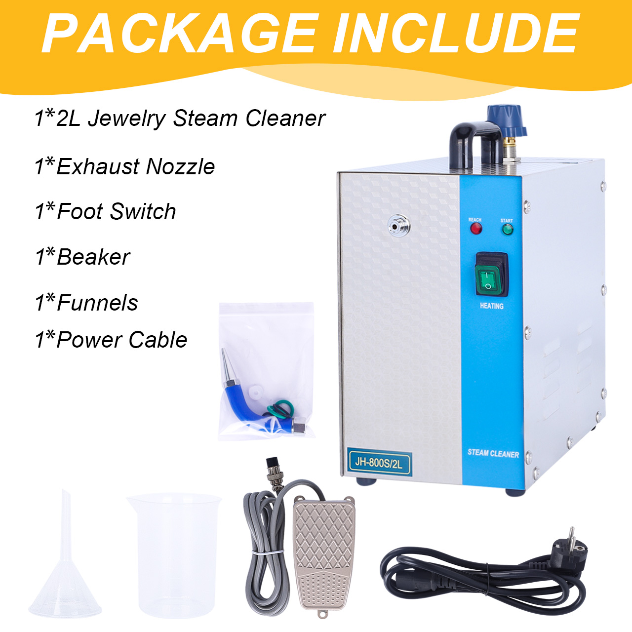 2L大容量ジュエリースチームクリーナー、金銀用、プロ仕様のデ - Jewelry Steam Cleaner Professional 2L のレビューと価格