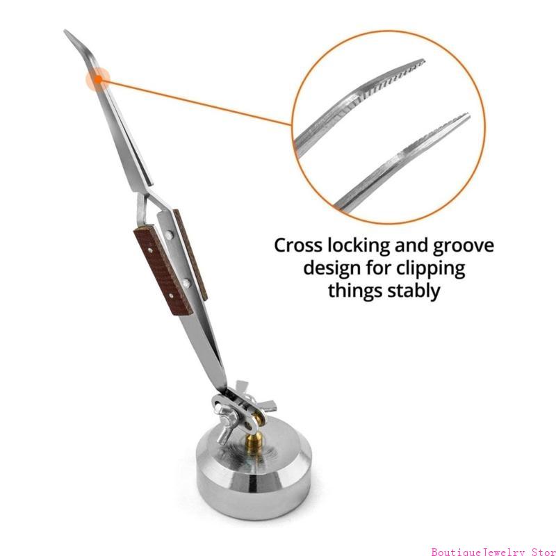 E1PE クロスロックはんだピンセット 360 度回転可能な - Third Hand Soldering Tweezers Base のレビューと価格