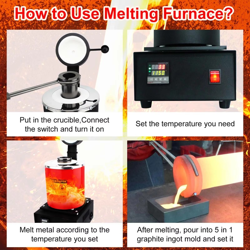 1/2/3kg対応、2000Fミニデジタル金溶解炉。銀、銅、 - Gold Melting Furnace Crucible 2Kg のレビューと価格