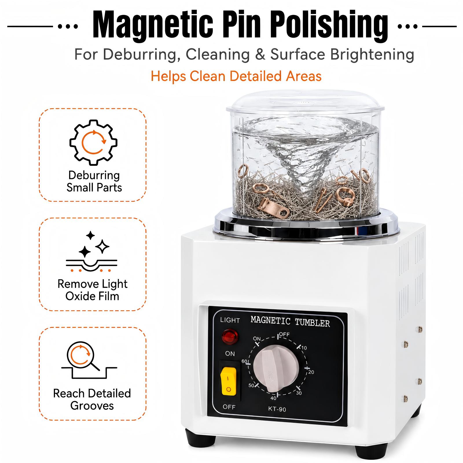 AHT KT90 磁気タンブラーポリッシャーマシン 180W - Jewelry Magnetic Tumbler Polisher Pin のレビューと価格
