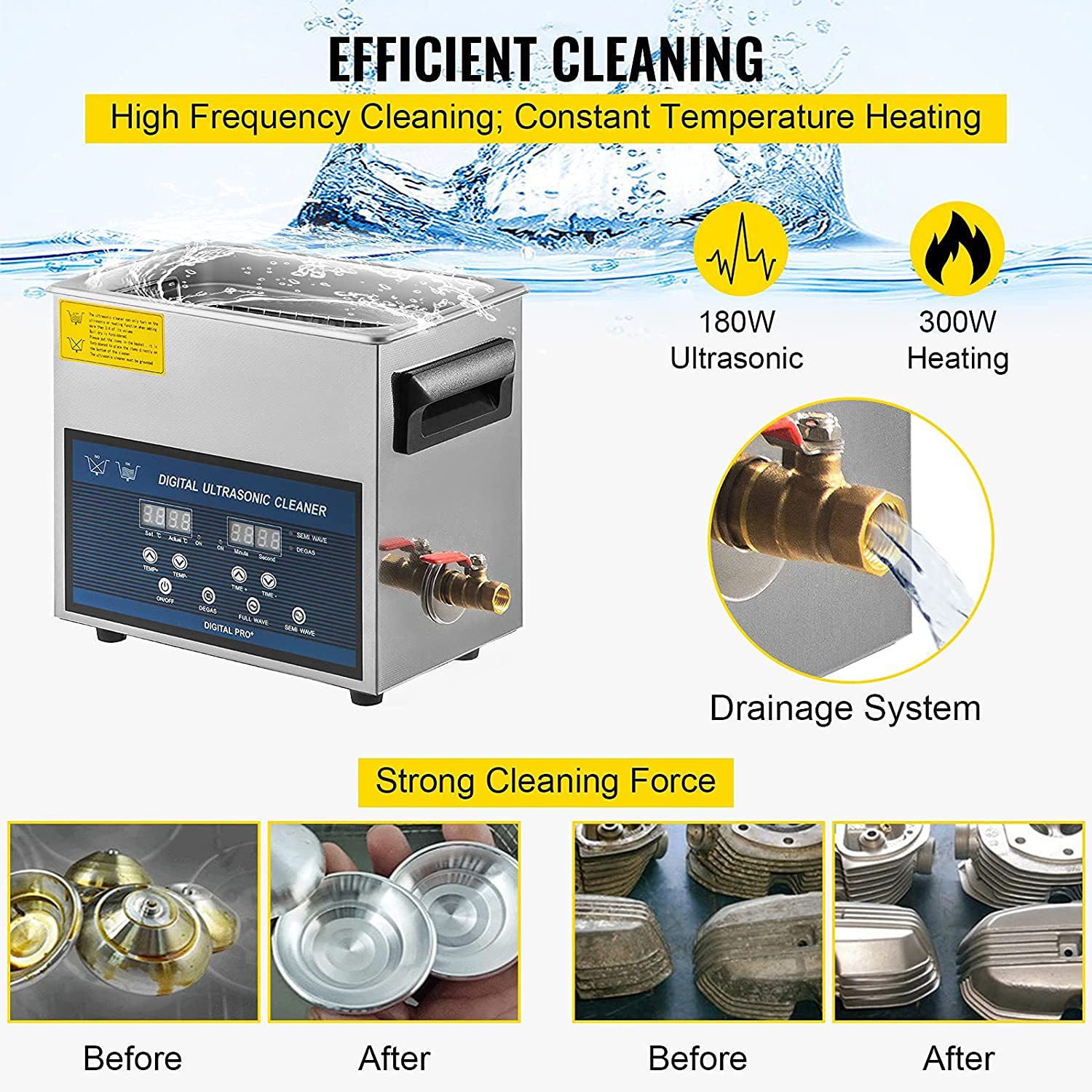 6L プロフェッショナル超音波クリーナー ジュエリー/メガネ - Ultrasonic Jewelry Cleaner Digital Timer のレビューと価格