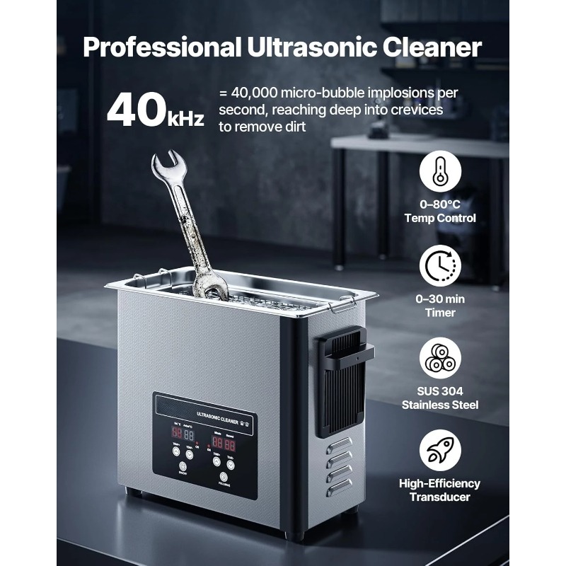 6L 超音波クリーナー 120W 40kHz ステンレススチ - Ultrasonic Jewelry Cleaner Digital Timer のレビューと価格