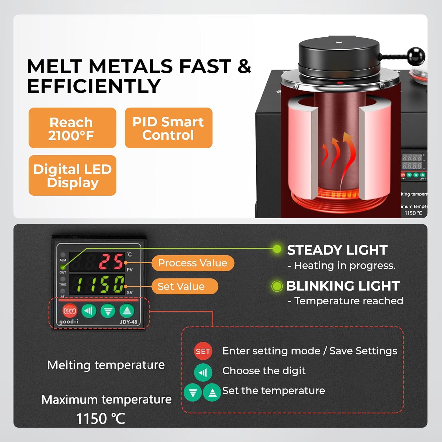 キンウェイ 3-in-1 真空鋳造機 2100 ℉   金溶 - Gold Melting Furnace Crucible 2Kg のレビューと価格