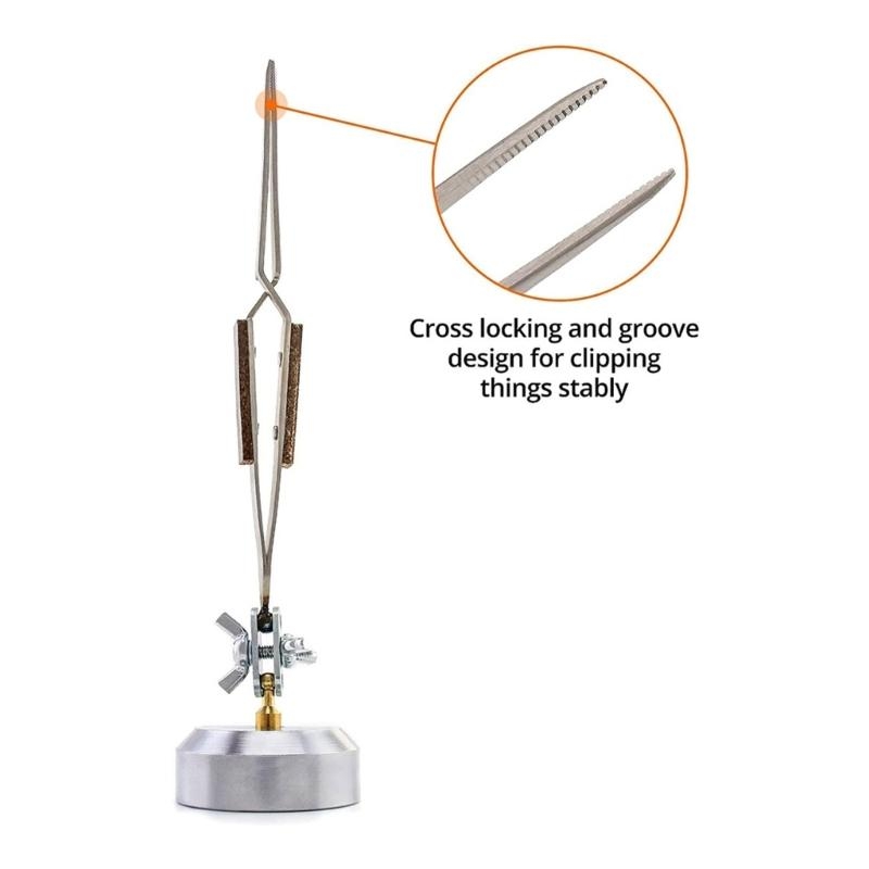 サードハンドピンセット ベース付き 360°回転 ジュエリー - Third Hand Soldering Tweezers Base のレビューと価格
