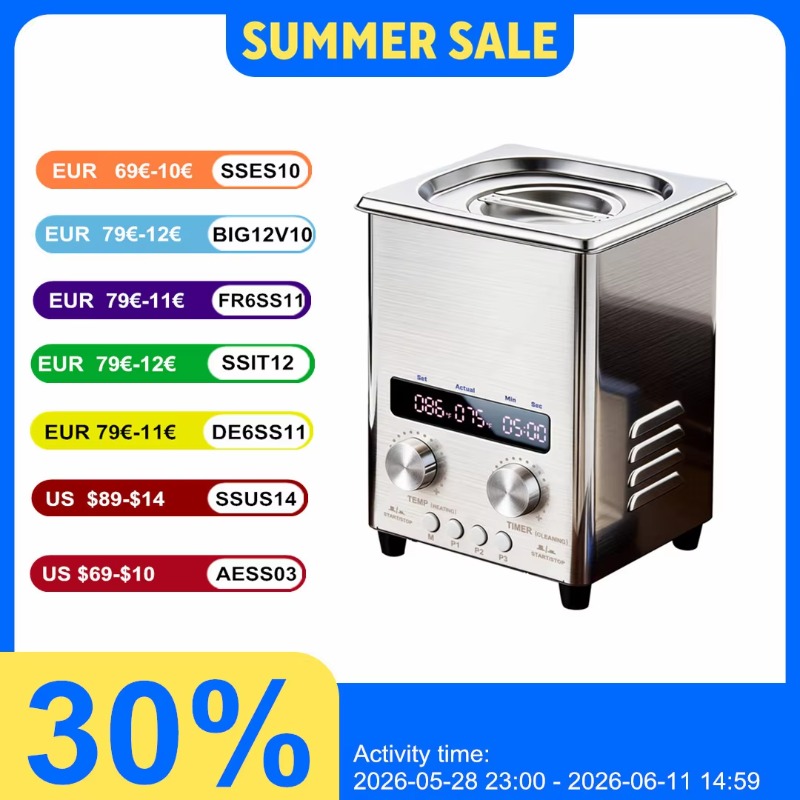 【人気】家庭用2L超音波洗浄機、メガネ、ジュエリー、入れ歯、 - Ultrasonic Cleaner Machine Glasses Denture のレビューと価格