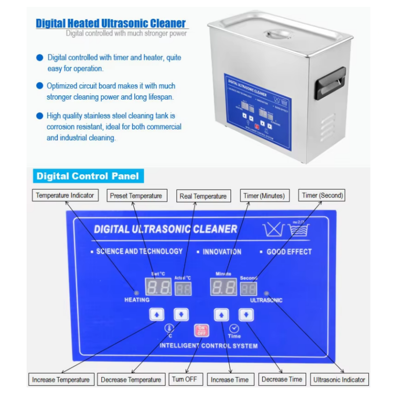 2L/3.2L/4.5L デジタル超音波クリーナー ヒーター - Ultrasonic Jewelry Cleaner Digital Timer のレビューと価格