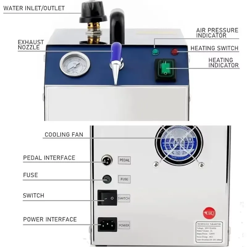 プロ仕様のジュエリー蒸気洗浄機 1300W 2L 110V  - Jewelry Steam Cleaner Professional 2L のレビューと価格