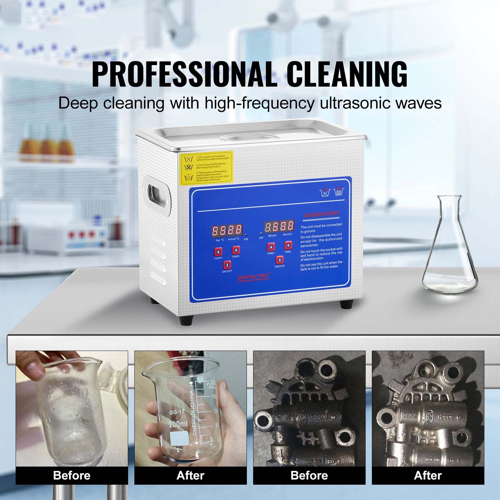 デジタルタイマーとヒーター付き超音波洗浄機、プロ仕様の超音波 - Ultrasonic Jewelry Cleaner Digital Timer のレビューと価格