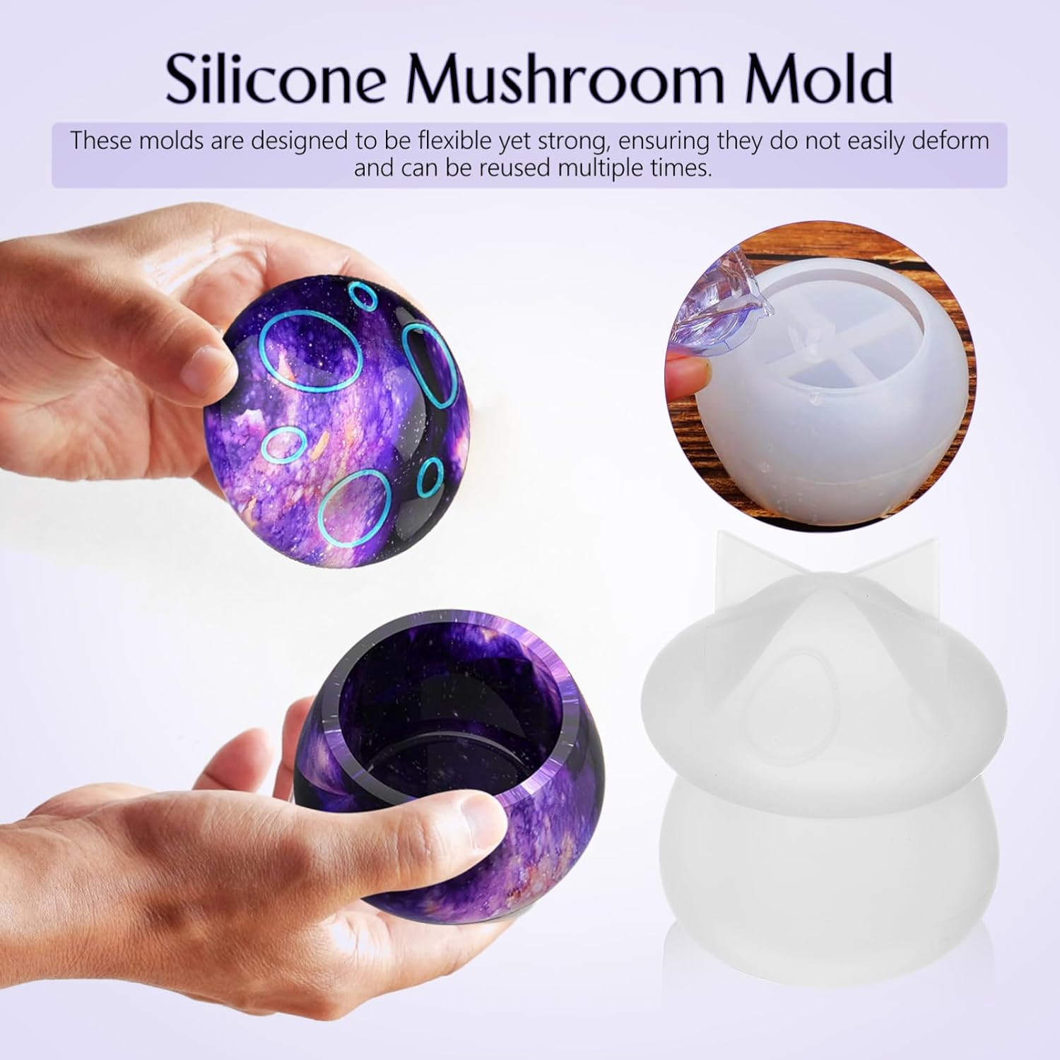きのこ型の樹脂型シリコンエポキシ型蓋付きジャー型エポキシ樹脂 - Casting Mold Jewelry Silicone Rubber のレビューと価格