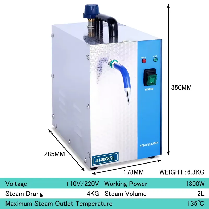 1300Wのプロ仕様スチームクリーナー。2Lタンク、4気圧、 - Jewelry Steam Cleaner Professional 2L のレビューと価格