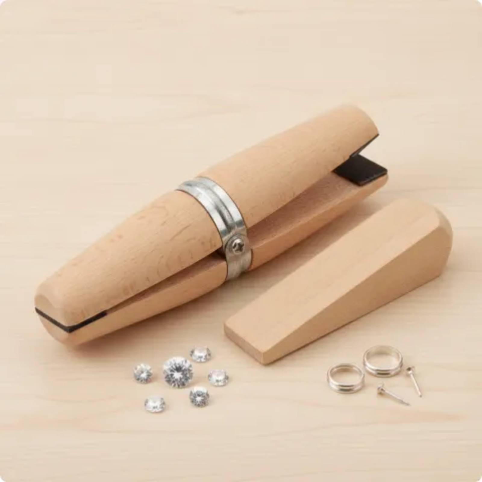 ジュエリー用バンドクランプツール。跡が残らない、取り外し可能 - Ring Clamp Wood Jewelry Setting Tool のレビューと価格
