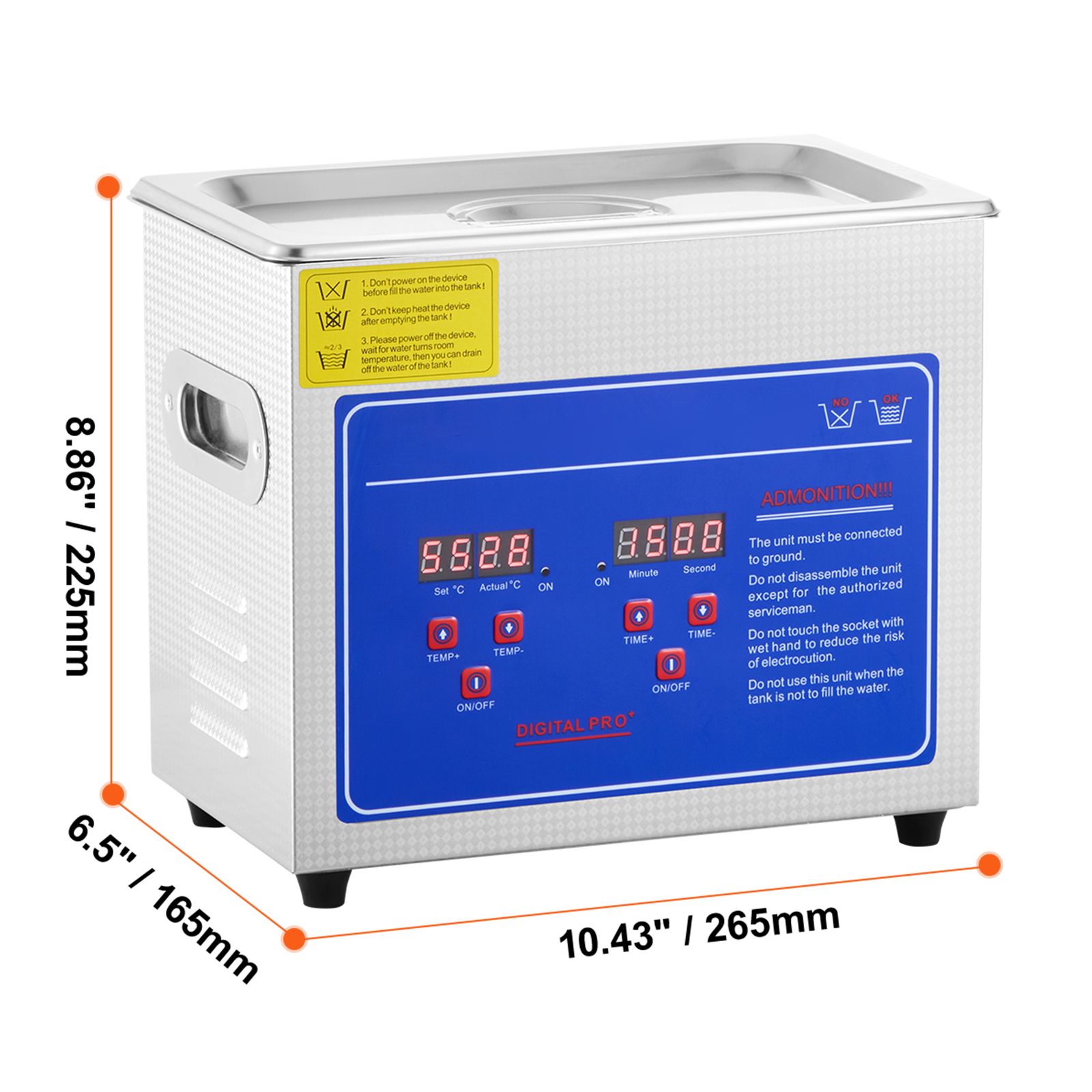 デジタルタイマーとヒーター付き超音波洗浄機、プロフェッショナ - Ultrasonic Jewelry Cleaner Digital Timer のレビューと価格