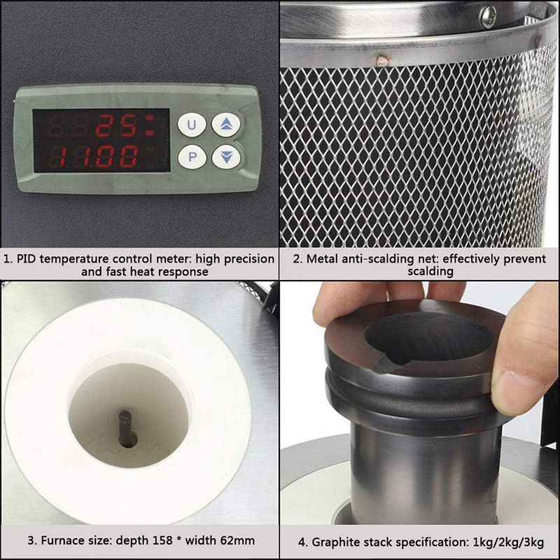 ミニ電気金溶解炉 2kg 3kg クルシブル付き ジュエリー - Gold Melting Furnace Crucible 2Kg のレビューと価格