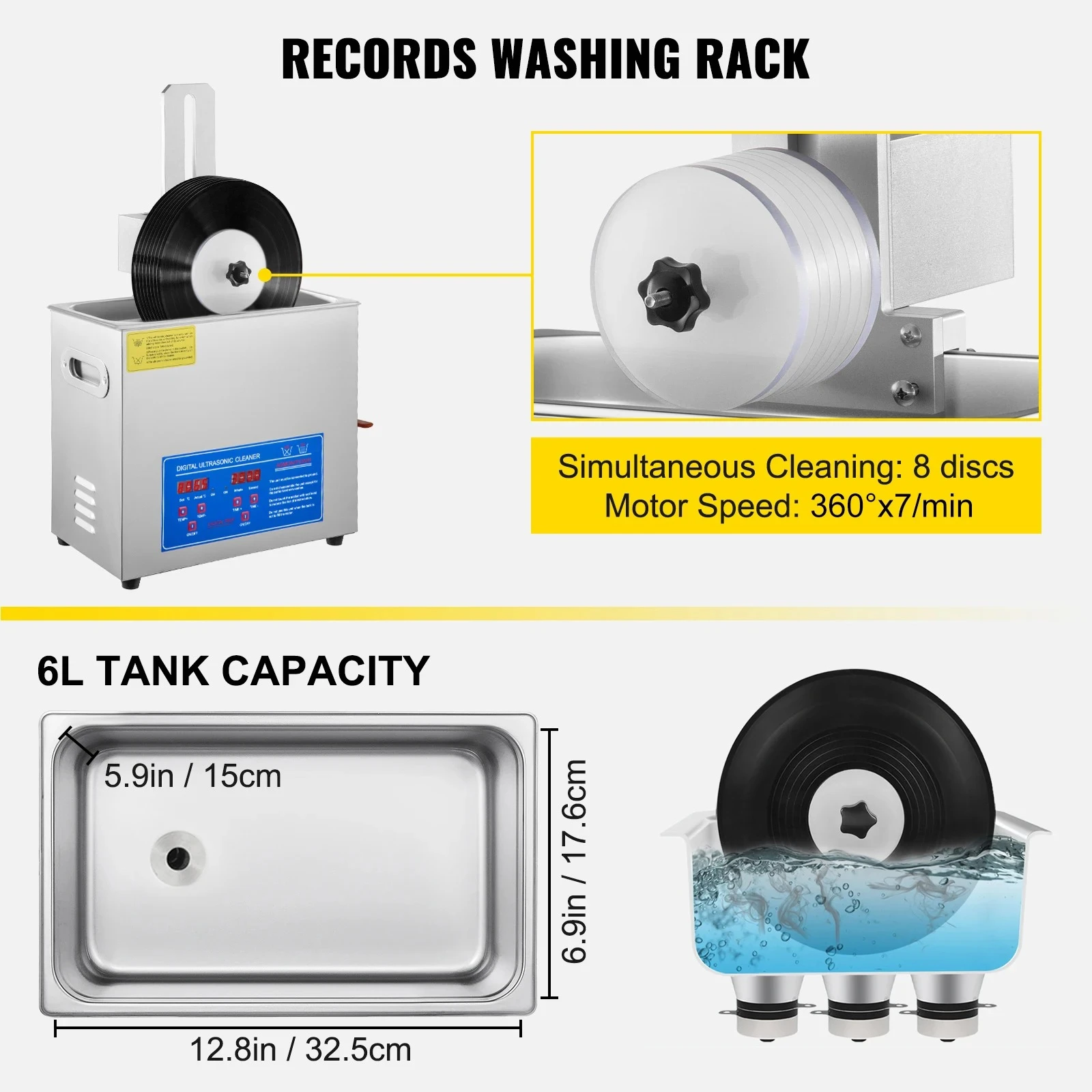 ポータブル洗濯機 | SIHAO 6/15/30L 超音波洗 - Ultrasonic Jewelry Cleaner Digital Timer のレビューと価格
