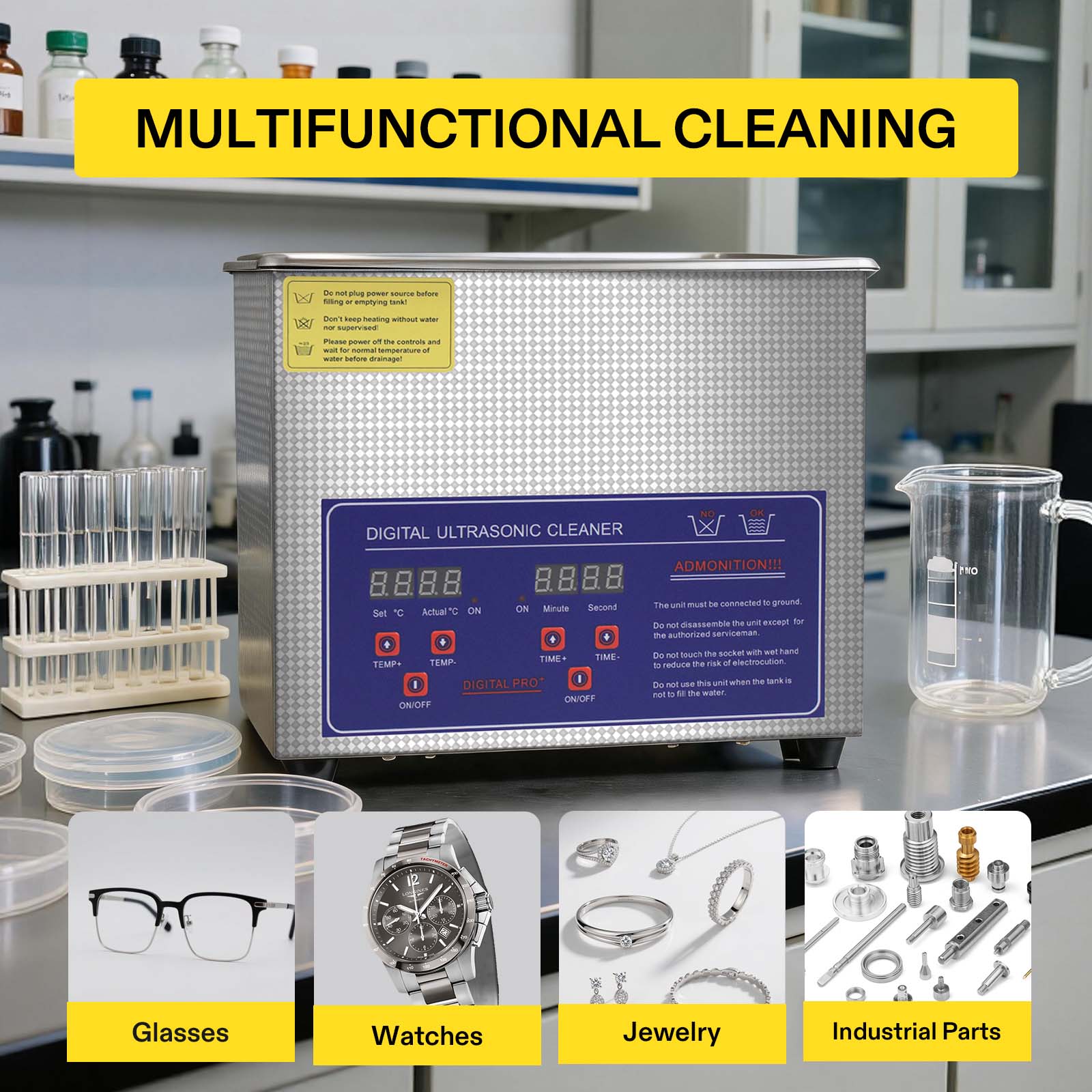 ポータブル洗濯機 | SIHAO 6/15/30L 超音波洗 - Ultrasonic Jewelry Cleaner Digital Timer のレビューと価格