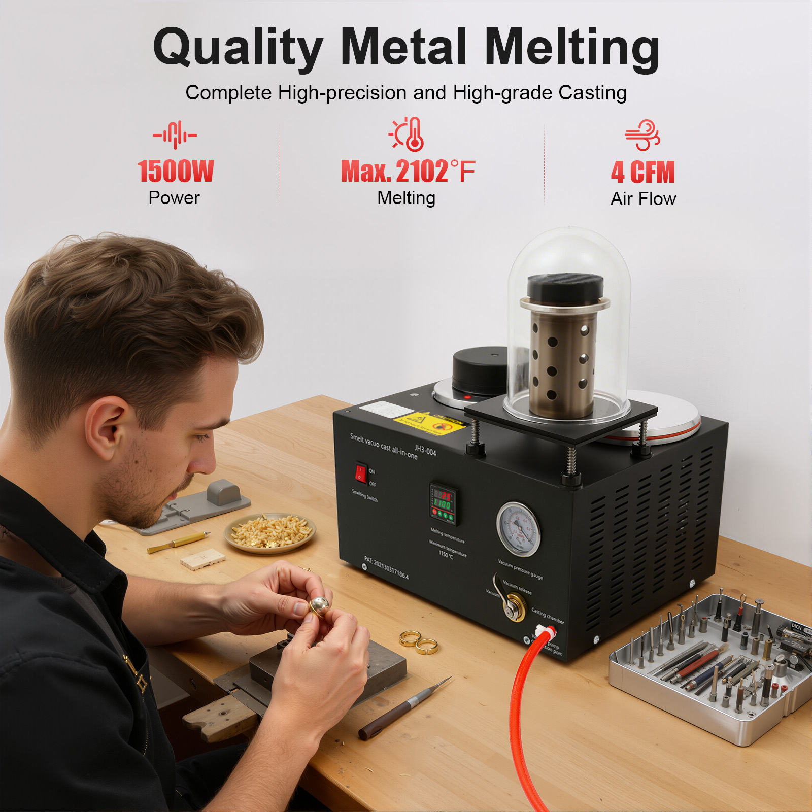 真空鋳造機 1500W、2KGグラファイト製るつぼ溶解炉（真 - Gold Melting Furnace Crucible 2Kg のレビューと価格