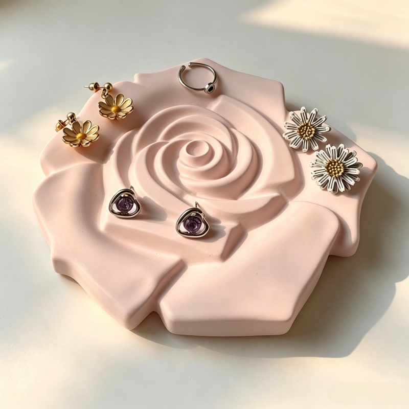 バラの花の形をしたジュエリー収納トレー用シリコンモールド。エ - Casting Mold Jewelry Silicone Rubber のレビューと価格