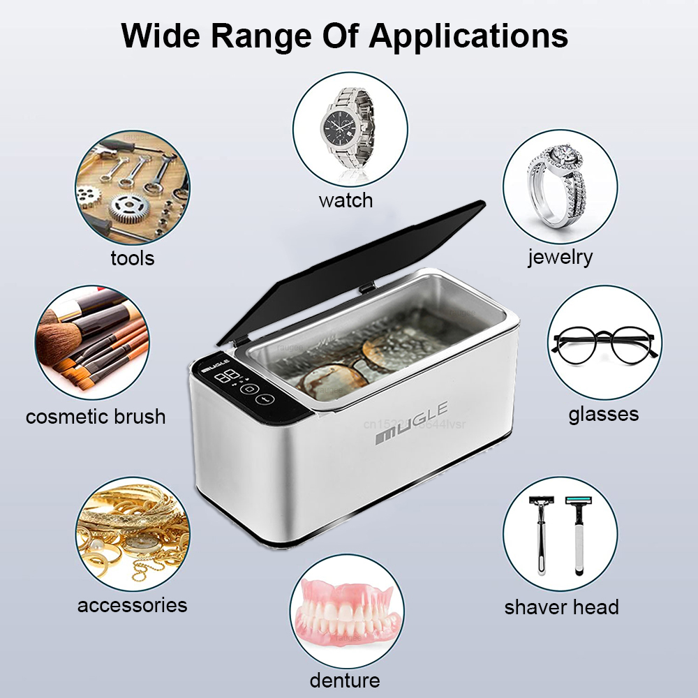 超音波洗浄機。メガネ、ジュエリー、入れ歯の洗浄に。46kHz - Ultrasonic Cleaner Machine Glasses Denture のレビューと価格