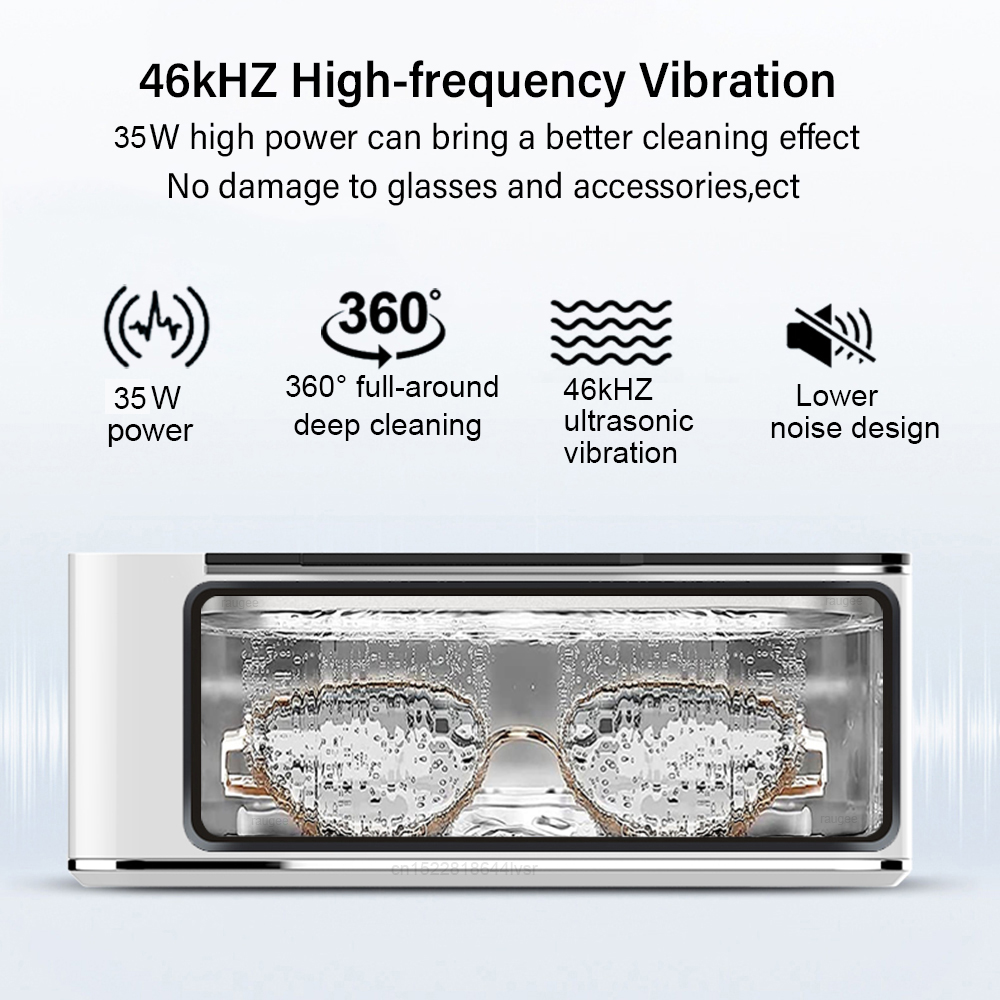 超音波洗浄機。メガネ、ジュエリー、入れ歯の洗浄に。46kHz - Ultrasonic Cleaner Machine Glasses Denture のレビューと価格